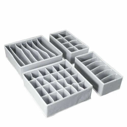 4-piece drawer organizer set designed to keep everyday items separated, organized, and easy to find.