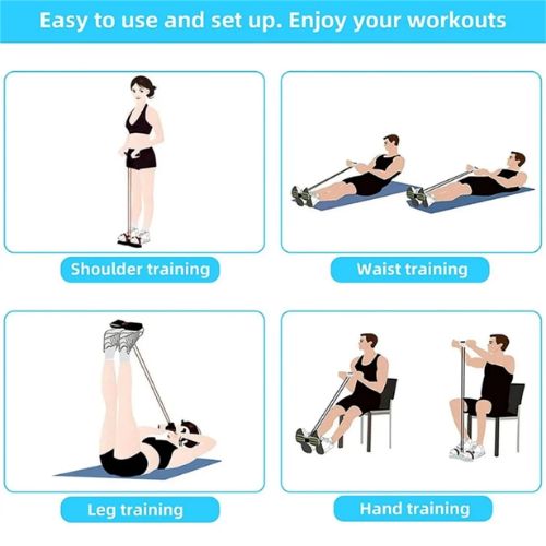 Resistance workout band with foot pedals and handles for versatile exercises at home, outdoors, or while traveling.