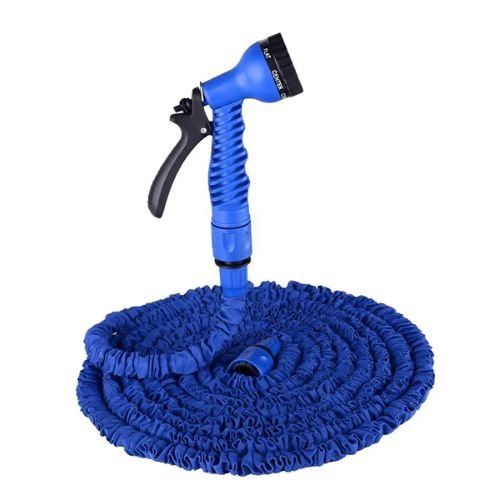 Multi-purpose expandable garden hose with 7 spray modes for watering, washing, cleaning, and outdoor maintenance.