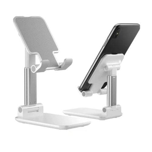 Portable phone and tablet stand with adjustable positioning for home, office, travel, and everyday use.