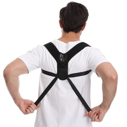 Upper back support posture strap with adjustable design for comfortable daily wear.