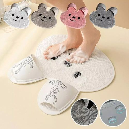 BunnyClean Foot Scrubber Silicone Bath Mat