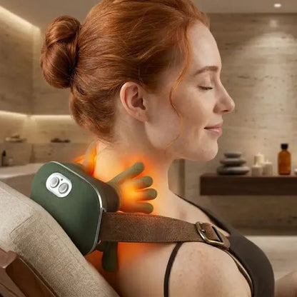 4D Heated Neck & Shoulder Massager – Rechargeable Deep Kneading Massage