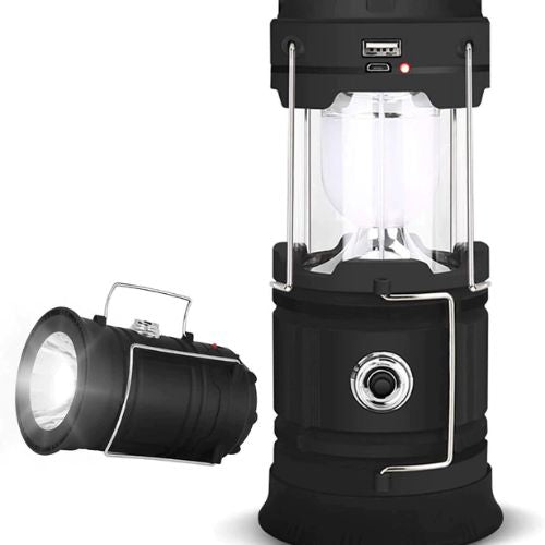 SolarGlow Rechargeable LED Camping Lantern with USB Charger