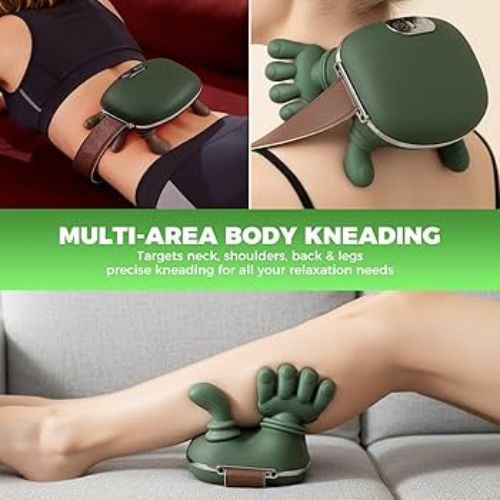 4D Heated Neck & Shoulder Massager – Rechargeable Deep Kneading Massage