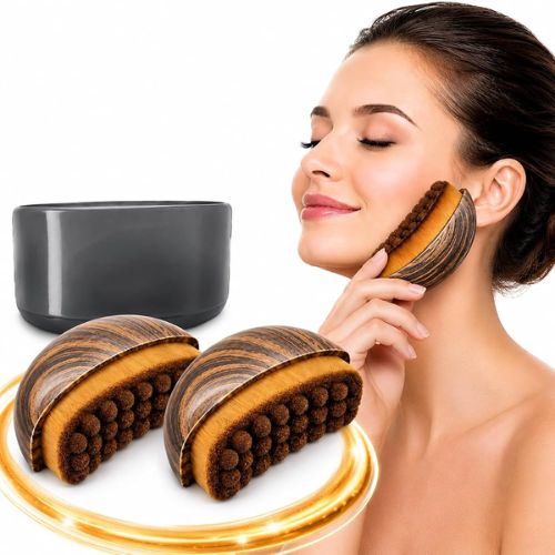 2-pack facial lymphatic massage brushes with soft bristles for a relaxing daily skincare routine.