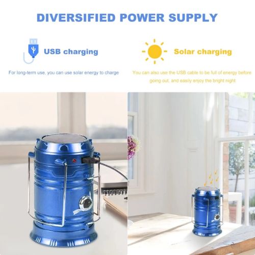 SolarGlow Rechargeable LED Camping Lantern with USB Charger