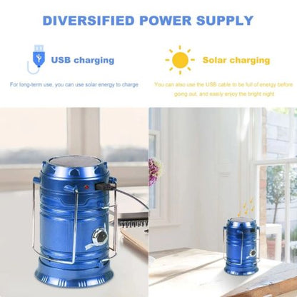 SolarGlow Rechargeable LED Camping Lantern with USB Charger