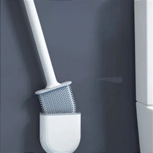 CleanFlex Silicone Toilet Brush with Hygienic Holder