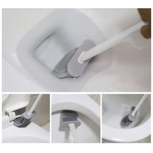 CleanFlex Silicone Toilet Brush with Hygienic Holder