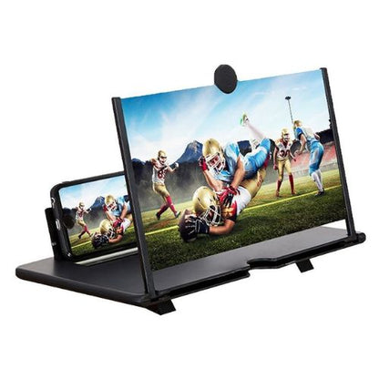 3D phone screen magnifier with HD lens for enlarging smartphone videos and movies.