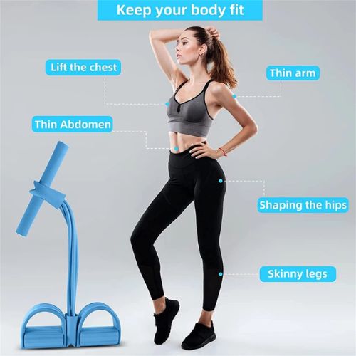FlexFit Resistance Band with Foot Pedals for Full Body Workouts
