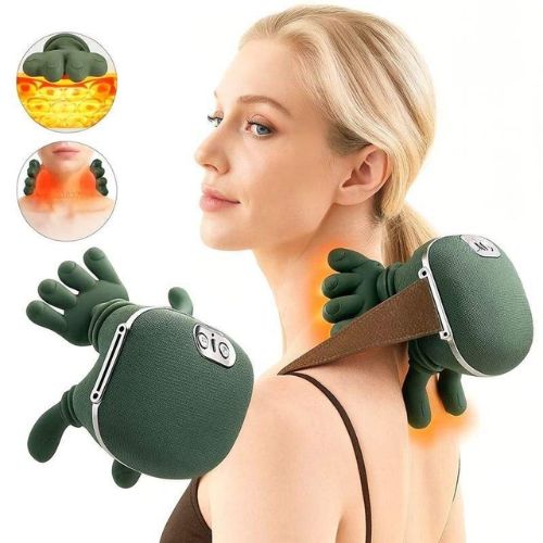 4D Heated Neck & Shoulder Massager – Rechargeable Deep Kneading Massage