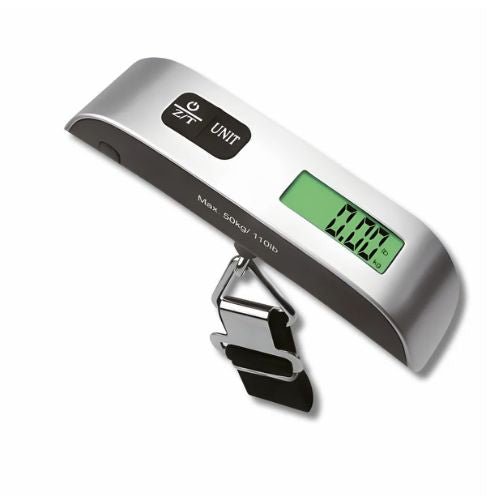 50kg portable weighing scale designed for luggage, bags, parcels, and other items.