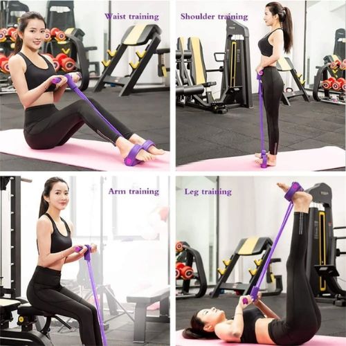 FlexFit Resistance Band with Foot Pedals for Full Body Workouts