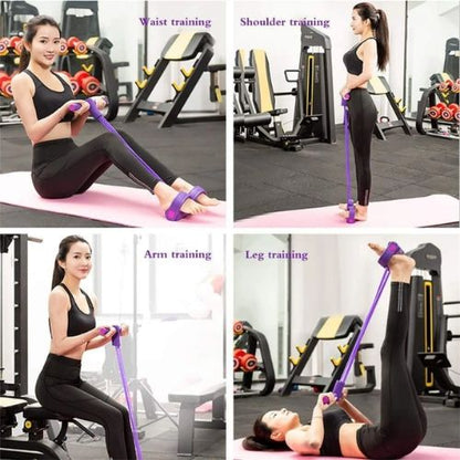 FlexFit Resistance Band with Foot Pedals for Full Body Workouts