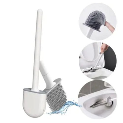 CleanFlex Silicone Toilet Brush with Hygienic Holder