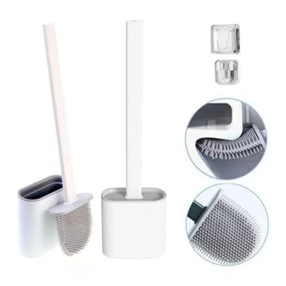 CleanFlex Silicone Toilet Brush with Hygienic Holder