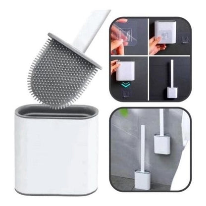 CleanFlex Silicone Toilet Brush with Hygienic Holder
