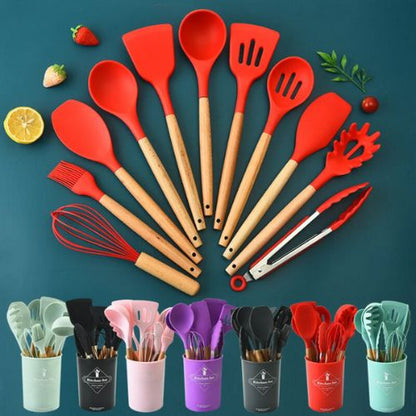 CookEase 12-Piece Silicone Kitchen Utensil Set