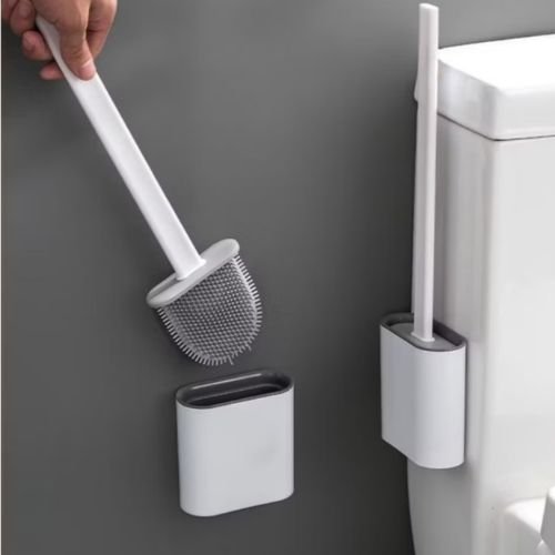CleanFlex Silicone Toilet Brush with Hygienic Holder