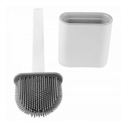 CleanFlex Silicone Toilet Brush with Hygienic Holder