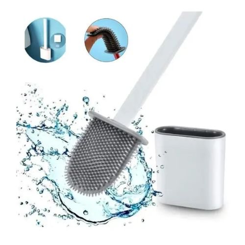CleanFlex Silicone Toilet Brush with Hygienic Holder