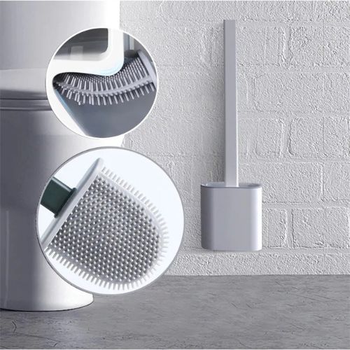 CleanFlex Silicone Toilet Brush with Hygienic Holder