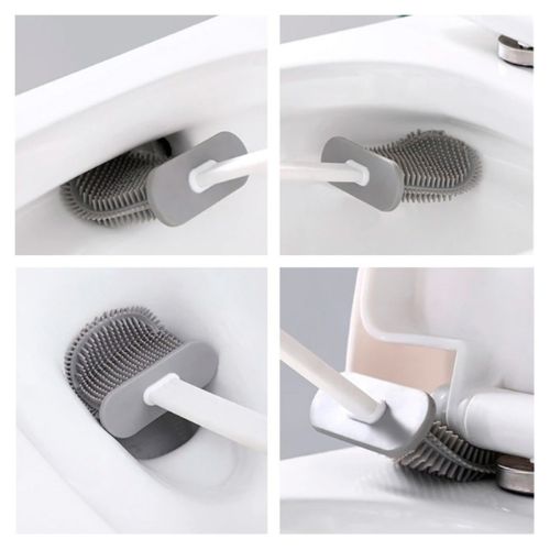 CleanFlex Silicone Toilet Brush with Hygienic Holder