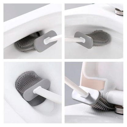 CleanFlex Silicone Toilet Brush with Hygienic Holder