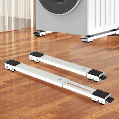 Adjustable appliance base with wheels for washing machines and refrigerators