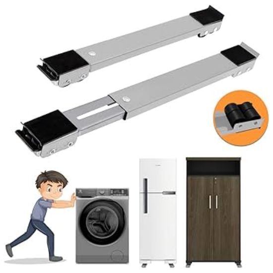 White adjustable platform for washers, refrigerators, and home appliances