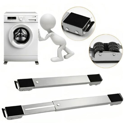 Adjustable washing machine stand with non-slip support pads