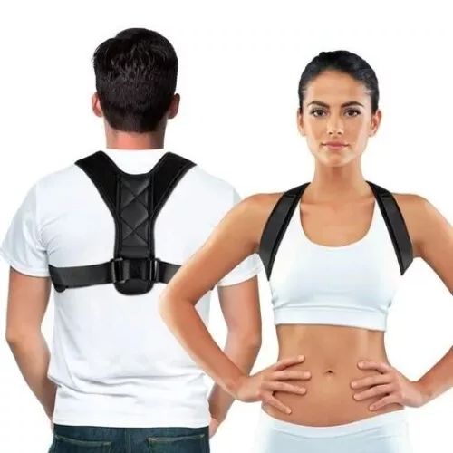 Adjustable back posture corrector with flexible shoulder straps for customized comfort.