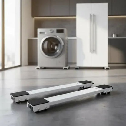 Adjustable appliance stand with wheels for easier cleaning and organization