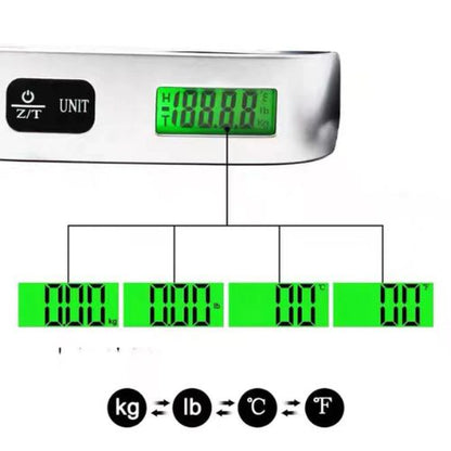Compact travel luggage scale that is easy to carry and convenient for weighing bags while traveling.