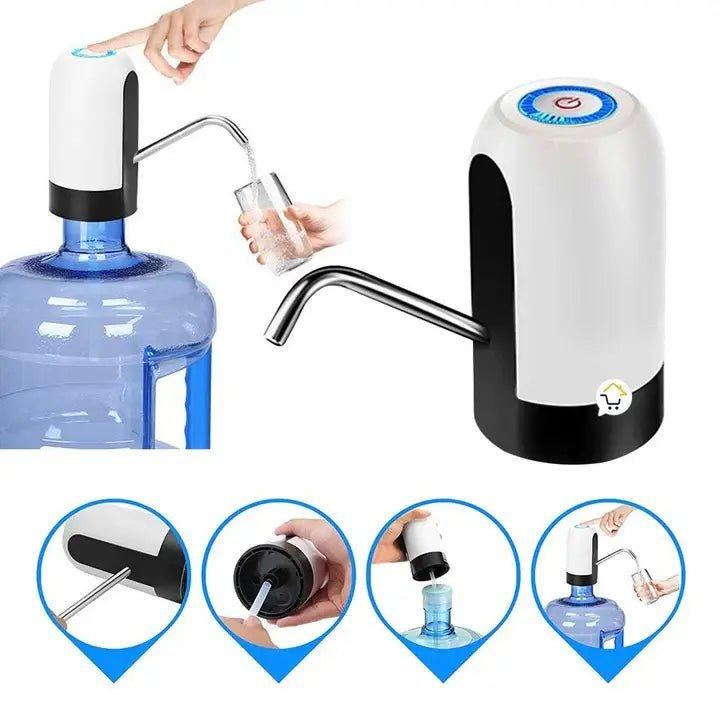 Cordless electric water dispenser with rechargeable USB power for convenient use without a power outlet.