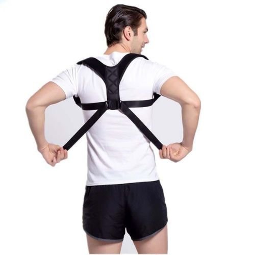 Cross-back posture support strap designed for a secure fit and improved posture awareness.