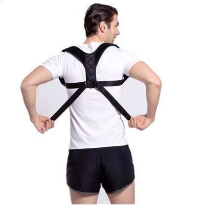 Cross-back posture support strap designed for a secure fit and improved posture awareness.