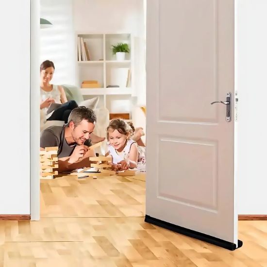 PVC door draft guard with flexible design