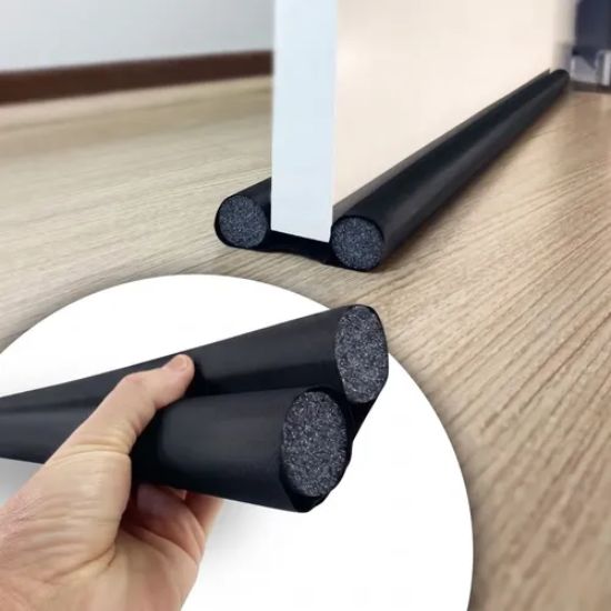 Trim-to-fit door draft stopper for a custom fit