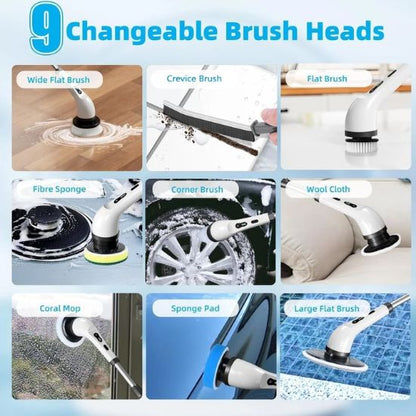 Pointed brush head for cleaning corners and narrow crevices