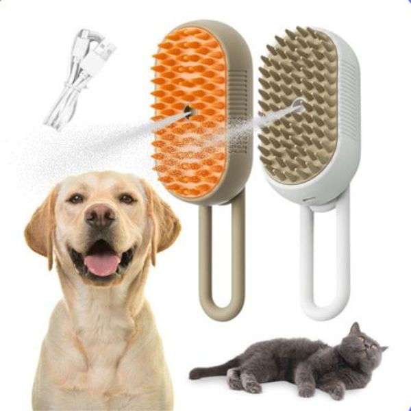 SteamGroom 3-in-1 Pet Cleaning & Deshedding Brush
