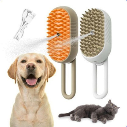 SteamGroom 3-in-1 Pet Cleaning & Deshedding Brush