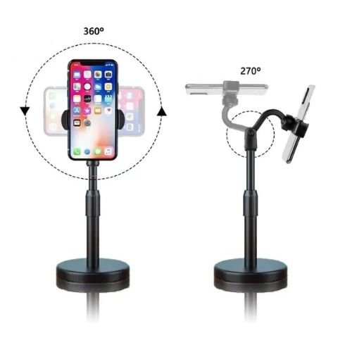 Hands-free phone stand for watching videos, making video calls, reading, and browsing on a smartphone.
