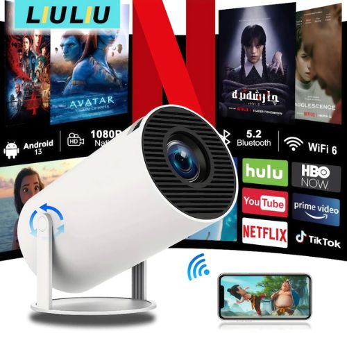 HY300 Pro projector with support for 4K input and a large-screen viewing experience at home.