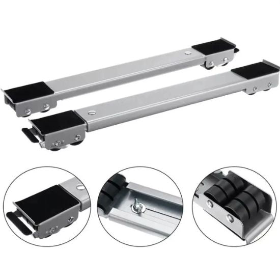 Mobile appliance base designed for easy movement and cleaning