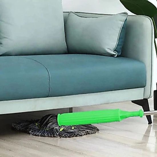Slim cleaning mop for reaching behind the toilet
