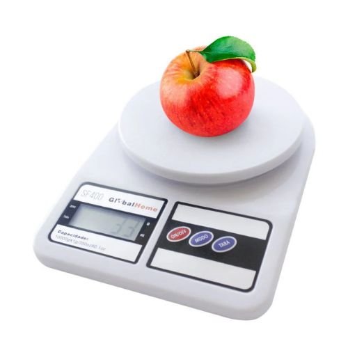 NutriScale precision digital kitchen scale with 10kg capacity for accurate food and ingredient weighing.