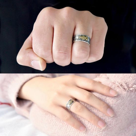Spiritual ring with Om Mani Padme Hum mantra